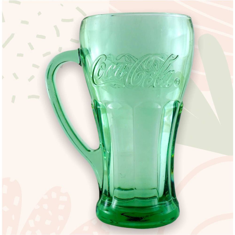 Vintage Libbey Coca Cola Glass Shake Float Mug With Handle Green 14 oz